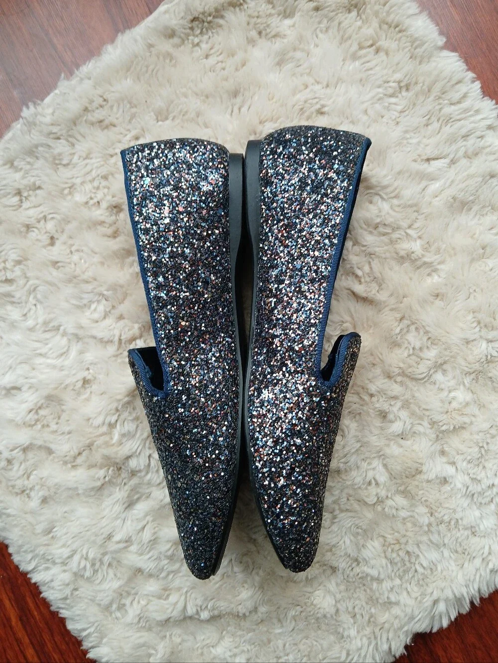 💎 BIRDIES Women’s Shoes The Starling Slipper Flats Galaxy Glitter Multicolor